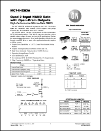 MC74HC03AD datasheet: Quad 2-Input NAND Gate With Open-Drain Outputs MC74HC03AD