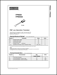 FPN630 datasheet: PNP Low Saturation Transistor FPN630