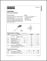 FQA34N25 datasheet: 250V N-Channel MOSFET FQA34N25