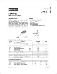 FQA47P06 datasheet: 60V P-Channel MOSFET FQA47P06