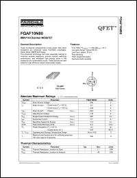 FQAF10N80 datasheet: 800V N-Channel MOSFET FQAF10N80