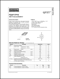 FQAF17P10 datasheet: 100V P-Channel MOSFET FQAF17P10