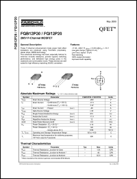 FQB12P20 datasheet: 200V P-Channel MOSFET FQB12P20