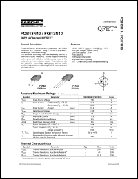 FQB13N10 datasheet: 100V N-Channel MOSFET FQB13N10