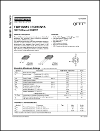 FQB16N15 datasheet: 150V N-Channel MOSFET FQB16N15