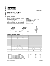 FQB3P50 datasheet: 500V P-Channel MOSFET FQB3P50