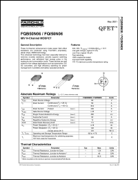 FQB50N06 datasheet: 60V N-Channel MOSFET FQB50N06