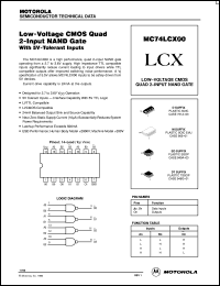 MC74LCX00D datasheet: Low-Voltage CMOS Quad 2-Input NAND Gate with 5V-Tolerant Inputs MC74LCX00D