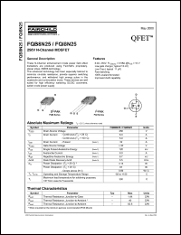 FQB8N25 datasheet: 250V N-Channel MOSFET FQB8N25