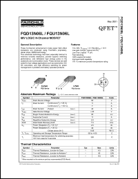 FQD13N06L datasheet: 60V LOGIC N-Channel MOSFET FQD13N06L