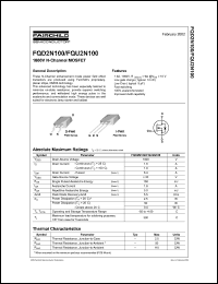 FQD2N100 datasheet: 1000V N-Channel MOSFET FQD2N100