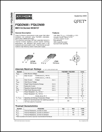 FQD2N80 datasheet: 800V N-Channel MOSFET FQD2N80