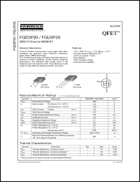 FQD3P20 datasheet: 200V P-Channel MOSFET FQD3P20