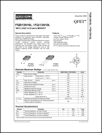 FQI13N10L datasheet: 100V LOGIC N-Channel MOSFET FQI13N10L