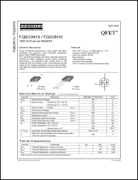 FQI33N10 datasheet: 100 N-Channel MOSFET FQI33N10