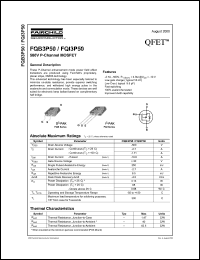 FQI3P50 datasheet: 500V P-Channel MOSFET FQI3P50