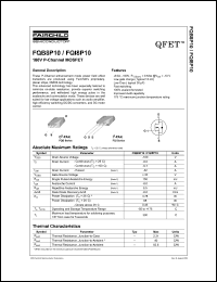 FQI8P10 datasheet: 100V P-Channel MOSFET FQI8P10