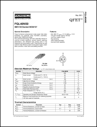 FQL40N50 datasheet: 500V N-Channel MOSFET FQL40N50