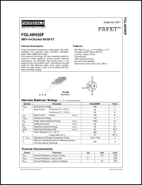 FQL40N50F datasheet: 500V N-Channel MOSFET FQL40N50F