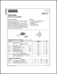 FQP10N20 datasheet: 200V N-Channel MOSFET FQP10N20