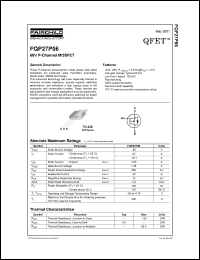 FQP27P06 datasheet: 60V P-Channel MOSFET FQP27P06