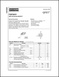 FQP3N25 datasheet: 250V N-Channel MOSFET FQP3N25