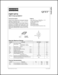 FQPF12P10 datasheet: 100V P-Channel MOSFET FQPF12P10