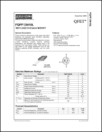 FQPF13N10L datasheet: 100V LOGIC N-Channel MOSFET FQPF13N10L