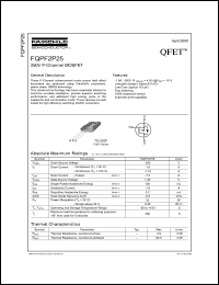 FQPF2P25 datasheet: 250V P-Channel MOSFET FQPF2P25