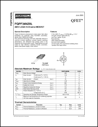FQPF34N20L datasheet: 200V LOGIC N-Channel MOSFET FQPF34N20L