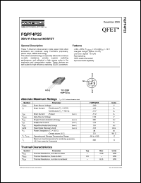 FQPF4P25 datasheet: 250V P-Channel MOSFET FQPF4P25