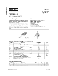 FQPF70N10 datasheet: 100V N-Channel MOSFET FQPF70N10