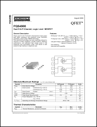 FQS4900 datasheet: Dual N & P-Channel, Logic Level MOSFET FQS4900