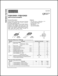FQU12N20 datasheet: 200V N-Channel MOSFET FQU12N20