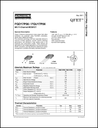 FQU17P06 datasheet: 60V P-Channel MOSFET FQU17P06