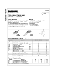 FQU2N90 datasheet: 900V N-Channel MOSFET FQU2N90