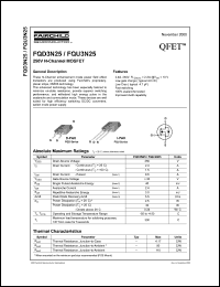 FQU3N25 datasheet: 250V N-Channel MOSFET FQU3N25