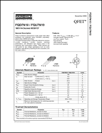 FQU7N10 datasheet: 100V N-Channel MOSFET FQU7N10