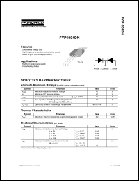 FYP1004DN datasheet: SCHOTTKY BARRIER RECTIFIER FYP1004DN