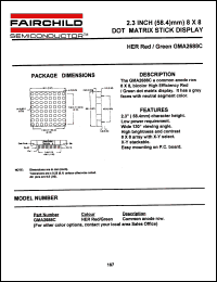 GMA2688C datasheet: 2.3 INCH (58.4 mm) 8x8 DOT MATRIX STICK DISPLAY GMA2688C