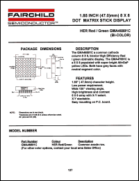 GMA46881C datasheet: 1.85 INCH (47.0 mm) 8x8 DOT MATRIX STICK DISPLAY GMA46881C