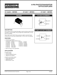 H11A817 datasheet: 4-PIN PHOTOTRANSISTOR OPTOCOUPLERS H11A817