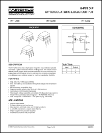 H11L1-M datasheet: 6-PIN DIP OPTOISOLATORS LOGIC OUTPUT H11L1-M