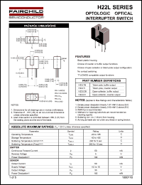 H22LTI datasheet: OPTOLOGIC  OPTICAL INTERRUPTER SWITCH H22LTI