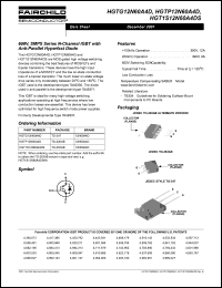 HGT1S12N60A4DS datasheet: 600V, SMPS Series N-Channel IGBT with Anti-Parallel Hyperfast Diode HGT1S12N60A4DS