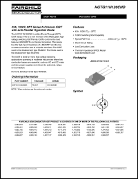 HGTG11N120CND datasheet: 43A, 1200V, NPT Series N-Channel IGBT with Anti-Parallel Hyperfast Diode HGTG11N120CND