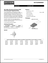 HGTG20N60B3D datasheet: 40A, 600V, UFS Series N-Channel IGBT with Anti-Parallel Hyperfast Diode HGTG20N60B3D