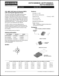 HGTP12N60B3D datasheet: 27A, 600V, UFS Series N-Channel IGBTs with Anti-Parallel Hyperfast Diode HGTP12N60B3D