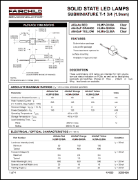 HLMP-Q106A datasheet: SOLID STATE LED LAMPS SUBMINIATURE T-1 3/4 (1.9mm) RED HLMP-Q106A