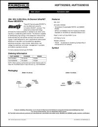 HUF75329D3 datasheet: 20A, 55V, 0.026 Ohm, N-Channel UltraFET Power MOSFETs HUF75329D3
